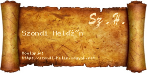 Szondi Helén névjegykártya